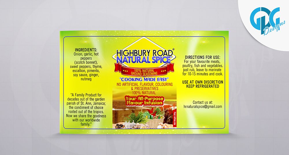 HighBury Road Spice – Label